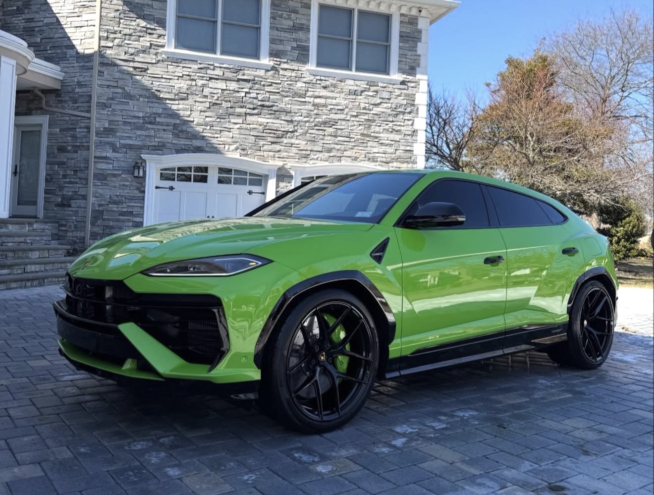Green Lamborghini exterior detail