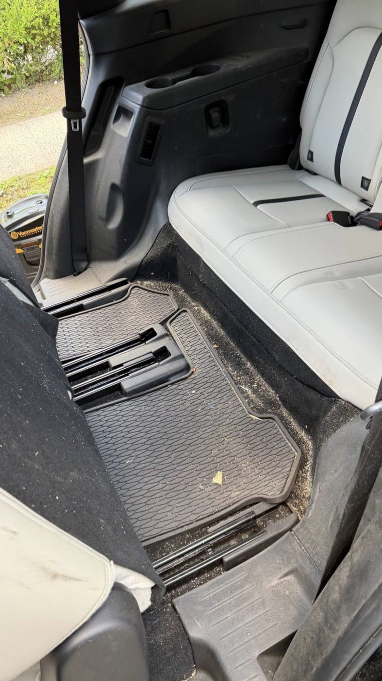 SUV third-row floor before detailing